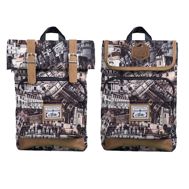 RITE twin package ║ flight bag x vintage bag (S) - City mark White ║ - Messenger Bags & Sling Bags - Waterproof Material Multicolor
