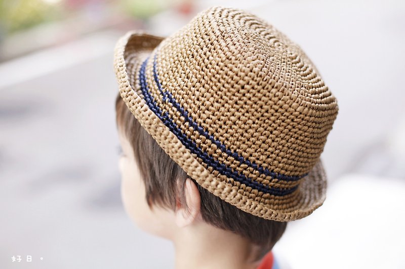 [Good day] handmade paper rattan weaving skullcaps (for children) - Hats & Caps - Other Materials Brown