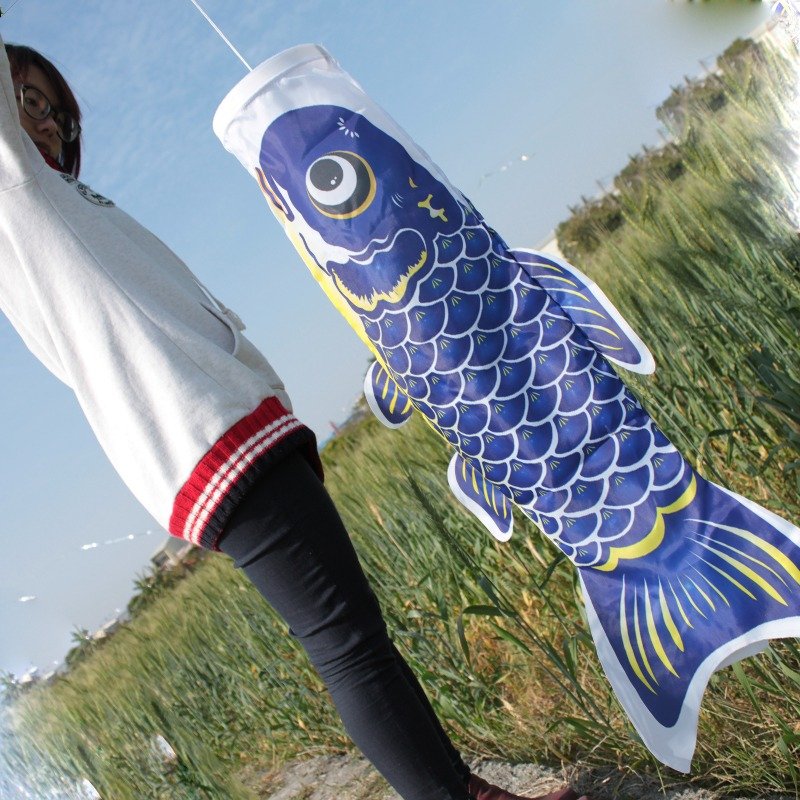 台灣鯉魚旗90CM (深藍) - 擺飾/家飾品 - 其他材質 藍色