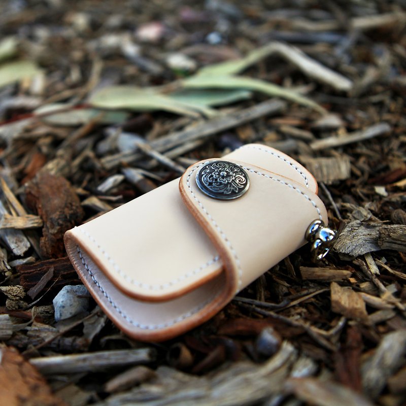 31. Hand-stitched leather key case/key case (with banknote position) - Keychains - Genuine Leather 