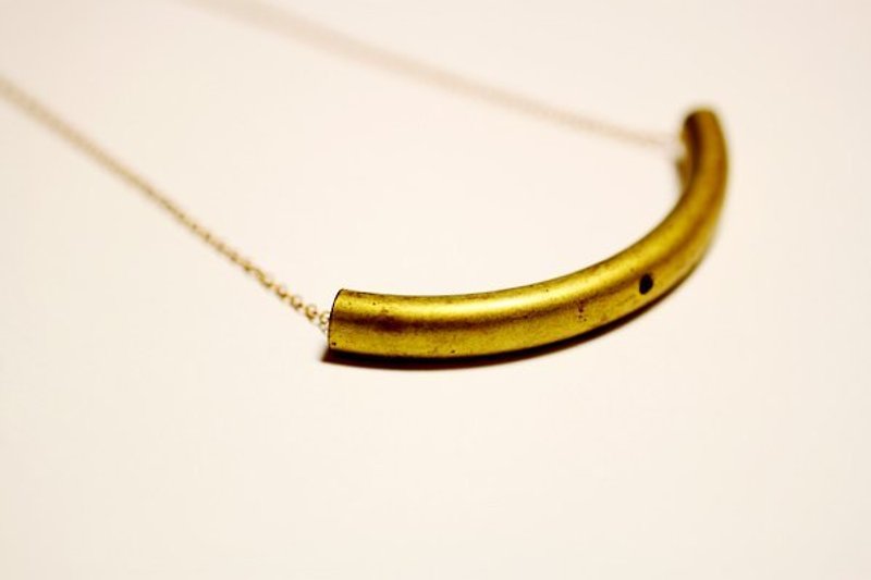 洗舊微笑黃銅項鍊 母親節禮物免運 - Necklaces - Other Metals Gold