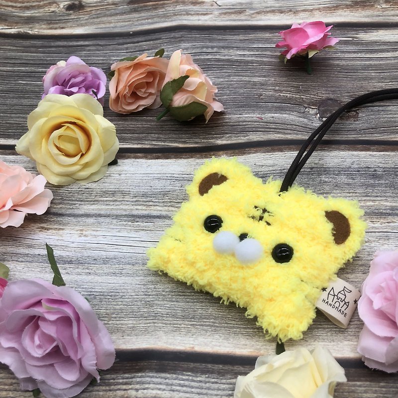 Tiger-wool knitting leisure card holder card holder ticket holder square card holder - ID & Badge Holders - Other Materials Yellow