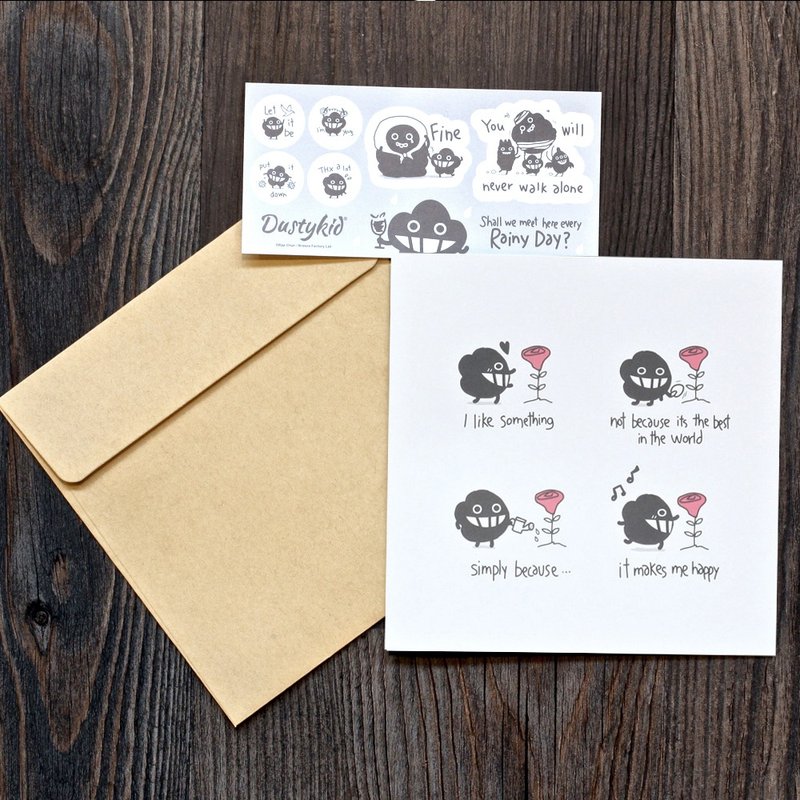 Dustykid Greeting Card white greeting cards - small dust with roses - Cards & Postcards - Paper White