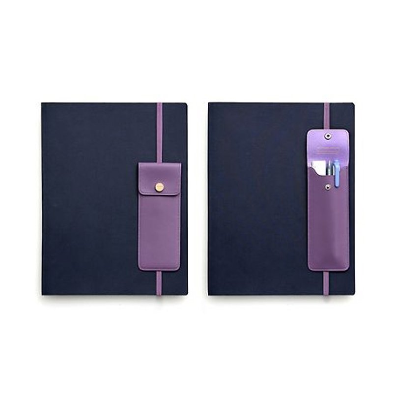 Dessin x Monopoly-書籤式綁帶皮革筆袋-薰衣草紫,MPL20132 - 鉛筆盒/筆袋 - 防水材質 紫色