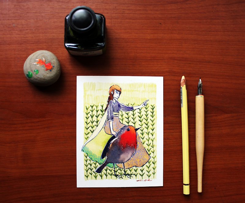 Illustration postcard - where - Cards & Postcards - Paper Orange