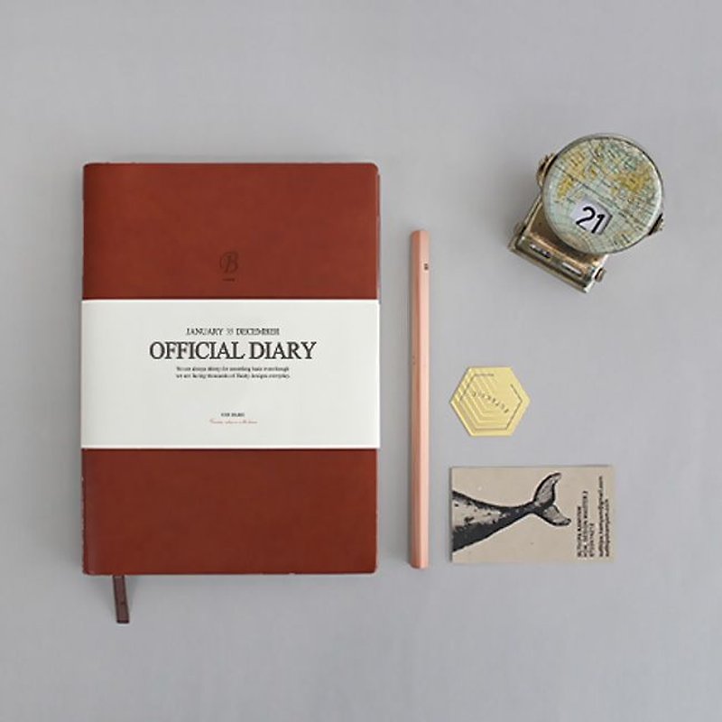 Dessin x indigo- PDA calendar -The basic leather A5 Zhou (without limitation) V2- coffee brown, IDG07607 - Notebooks & Journals - Paper Brown