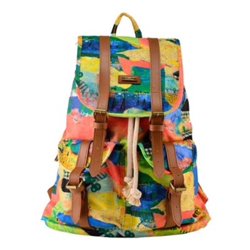 【SOLUNA X SAIMIHO】Premium Drawstring Backpack │Green - Drawstring Bags - Polyester Multicolor