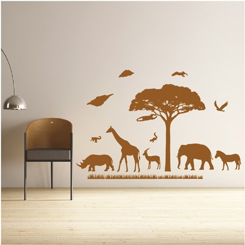 "Smart Design" creative non-marking wall stickers ◆ Animal friends 8 colors available - Wall Décor - Paper Brown