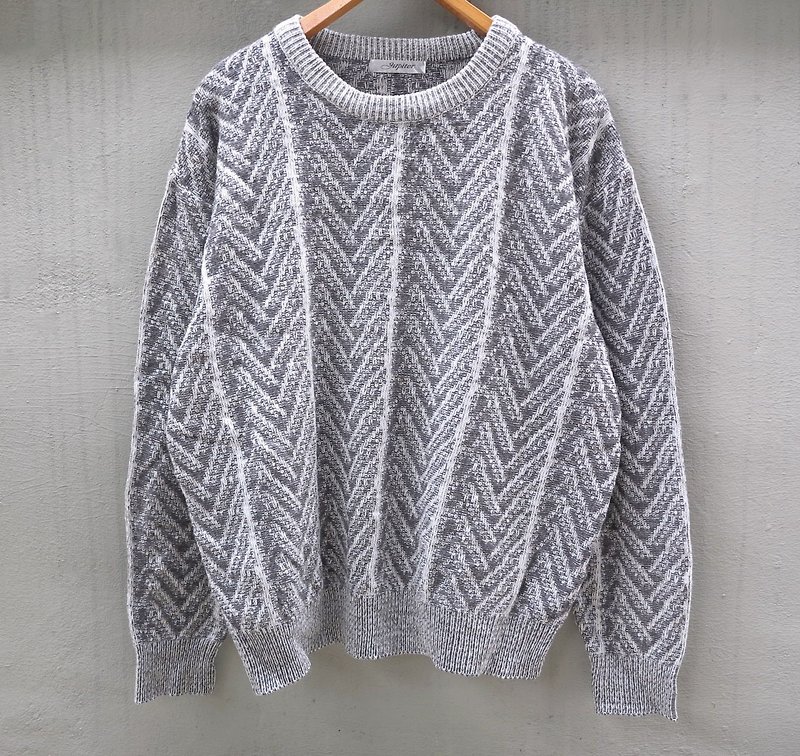 FOAK古著 編織灰毛衣 - Men's Sweaters - Other Materials Gray