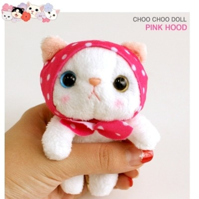 Jetoy, Choo choo sweet cat doll (9cm) _Pink hood (J1504601) - Stuffed Dolls & Figurines - Other Materials Multicolor