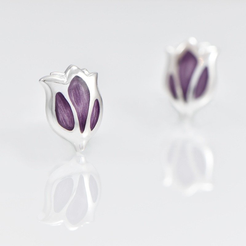 Tulip Earrings-Iris Purple IRIS - ต่างหู - โลหะ สีม่วง