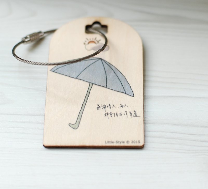 [Luggage Tag] Umbrella - Luggage Tags - Wood White