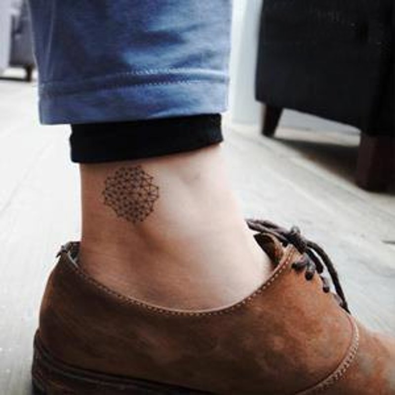 *tattoo* 細胞分裂，給灰色人的線條組合 1組5個不同款 - 貼紙 - 紙 黑色