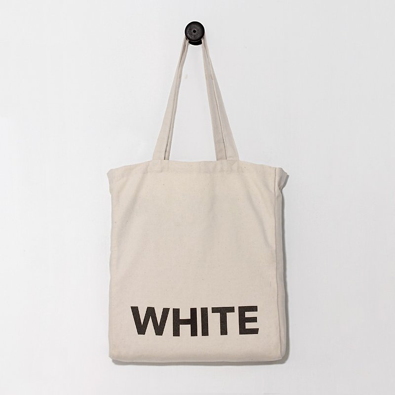 白黒[ホワイト] _バッグ/キャンバスバッグ/誕生日プレゼント/ - ショルダーバッグ - コットン・麻 