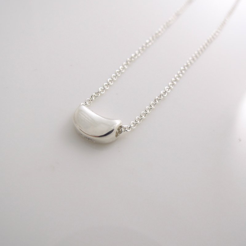 Little little Moon-Sterling Silver Necklace - Necklaces - Other Metals White