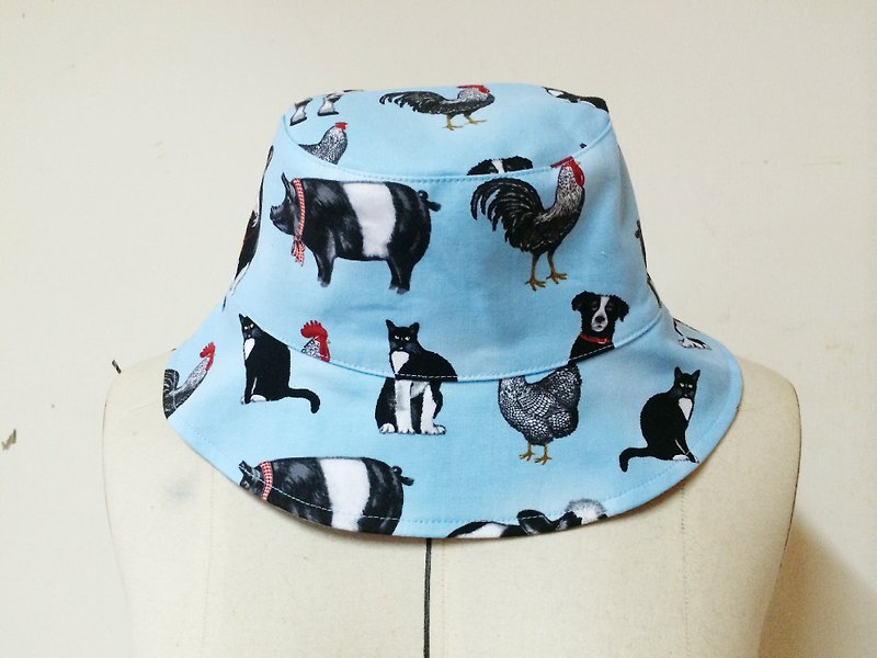 MaryWil百搭漁夫帽-動物農場 - 帽子 - 其他材質 藍色