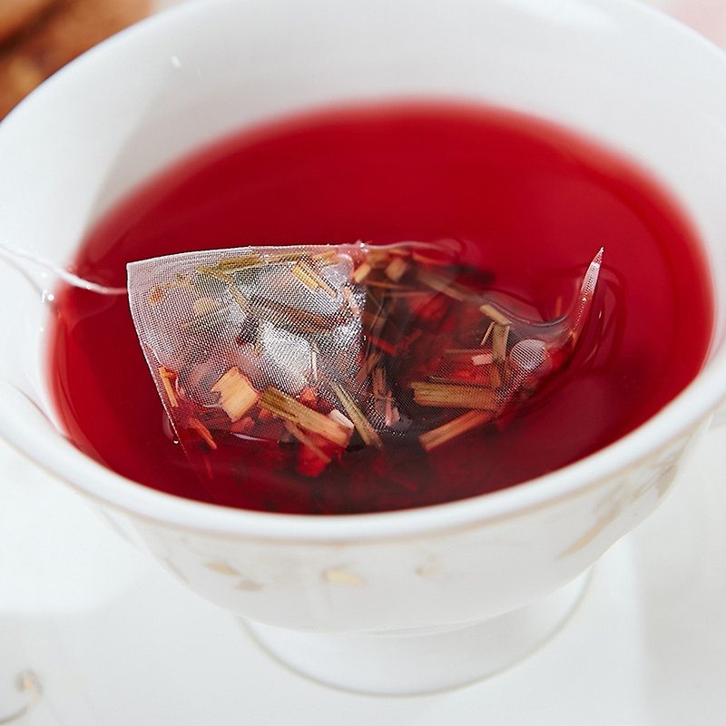 覆盆子萊姆果味茶(8入/袋)│三角立體茶包‧無咖啡因花草茶 - 茶葉/茶包 - 其他材質 粉紅色