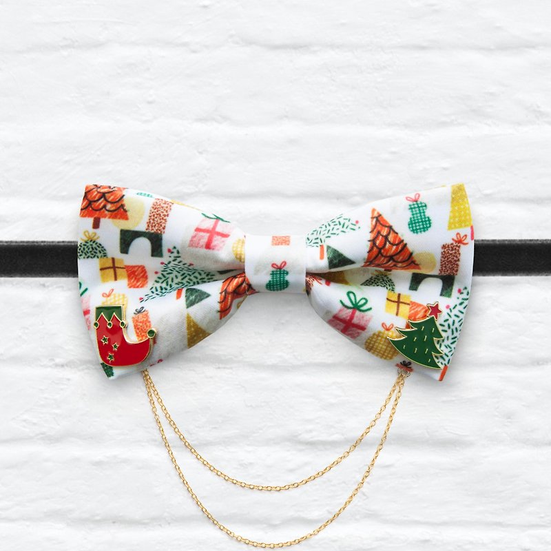 Style 0249 聖誕樹下的禮物 印花領結連聖誕樹扣針 - 頸鏈 - 其他材質 多色