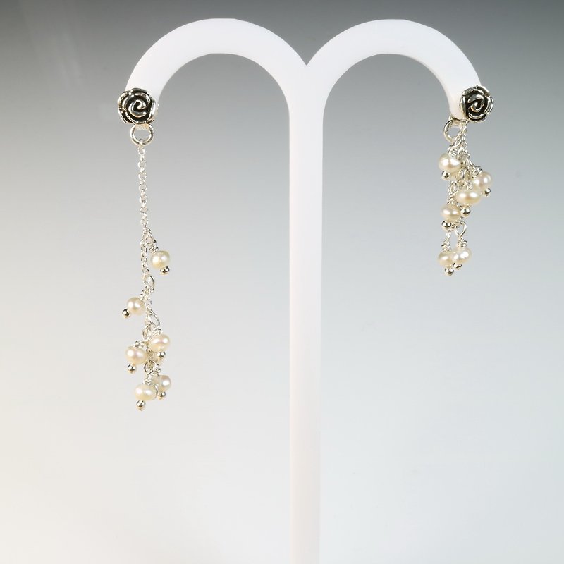 Natural Pearl Variety Sterling Silver Earrings - Earrings & Clip-ons - Gemstone White