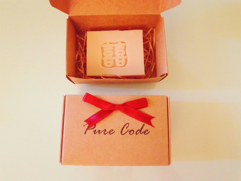 ピュアバーコード - ローズジョイギフトボックス -  100個の小さな正方形の石鹸（結婚式小、手作り石鹸） - ハンドソープ - 寄せ植え・花 ピンク