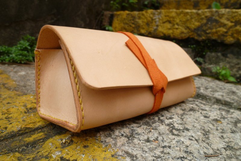 原皮立體太陽眼鏡盒　Leather Sunglasses Case - 其他 - 真皮 卡其色