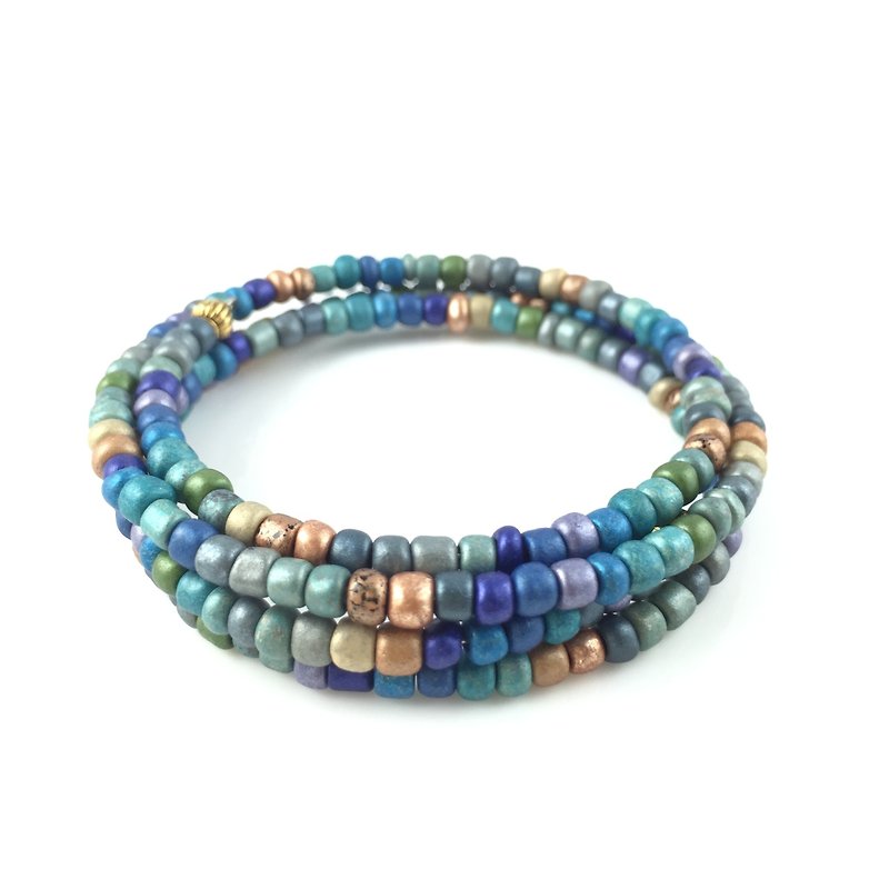 "Ethnic Wind Ring Bracelet-Purple, Orange, Green, Gray and Blue Comprehensive Color" - สร้อยข้อมือ - วัสดุอื่นๆ หลากหลายสี