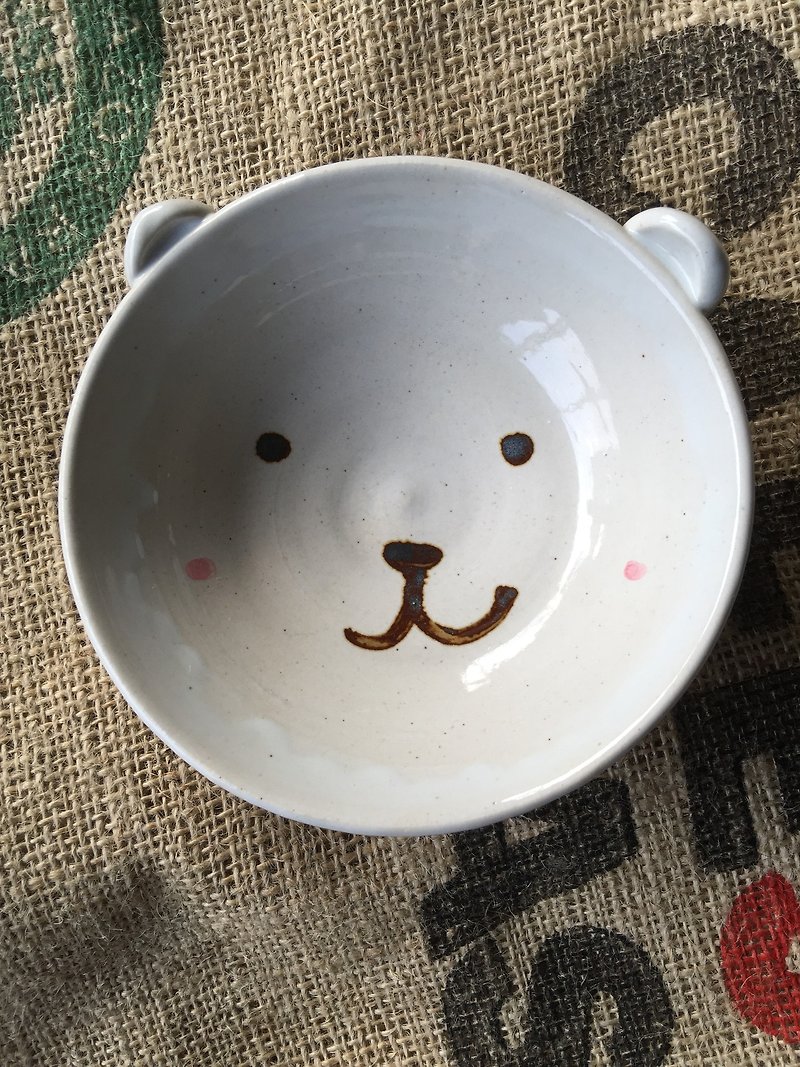 日本京都帶回~北極熊手作碗~NO1 - ถ้วยชาม - วัสดุอื่นๆ ขาว