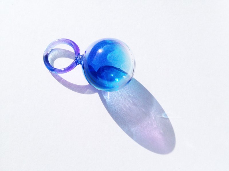 藍紫漸層玻璃水心戒指 - 戒指 - 玻璃 藍色