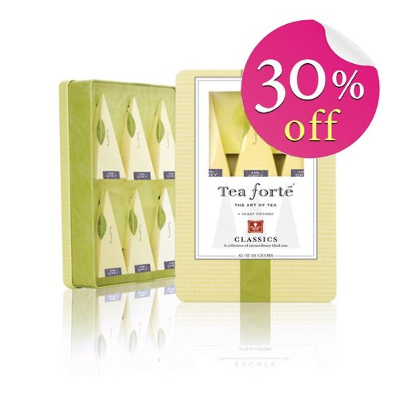 Tea Forte [spot deals] Classics-6 into silk tea bags Medium Tin - Classics - ชา - พืช/ดอกไม้ สีเขียว