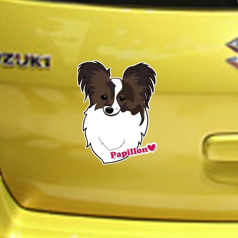 Papillon Butterfly Dog Car Sticker - Stickers - Waterproof Material 
