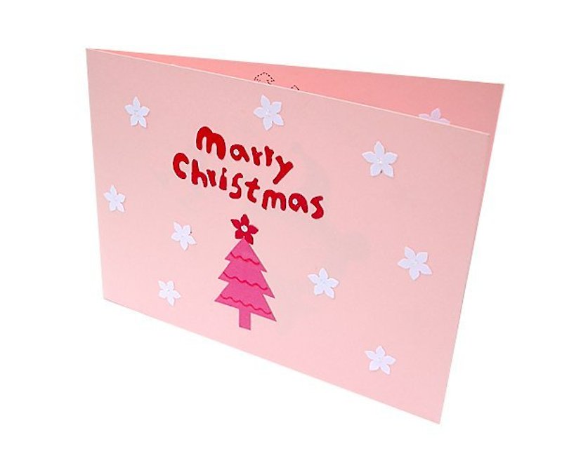クラフトカード：クリスマス - カード・はがき - 紙 ピンク