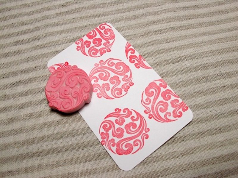 Apu handmade stamp Chinese ancient style circular moiré stamp hand account stamp - Stamps & Stamp Pads - Rubber 