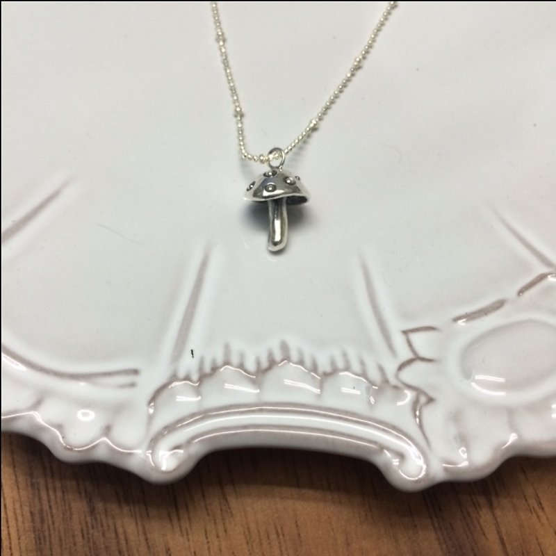 ♦NINA SHIH JEWELRY ♦A little bit of mushroom head::Pure silver necklace"-in stock*1 - Necklaces - Other Metals White