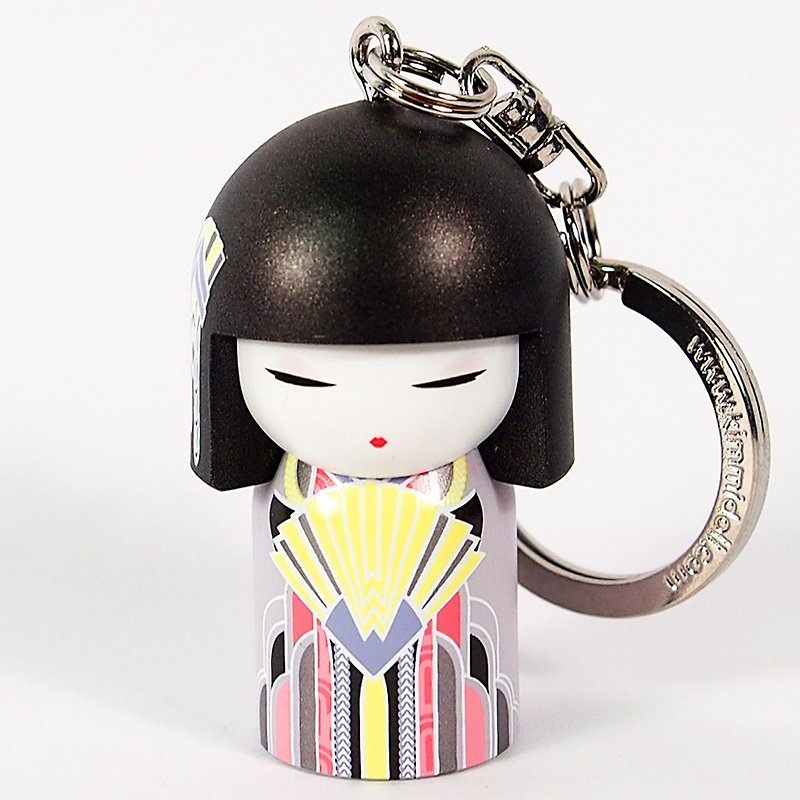 Key ring-Saeko youth color [Kimmidoll and blessing doll key ring] - Keychains - Other Materials Black