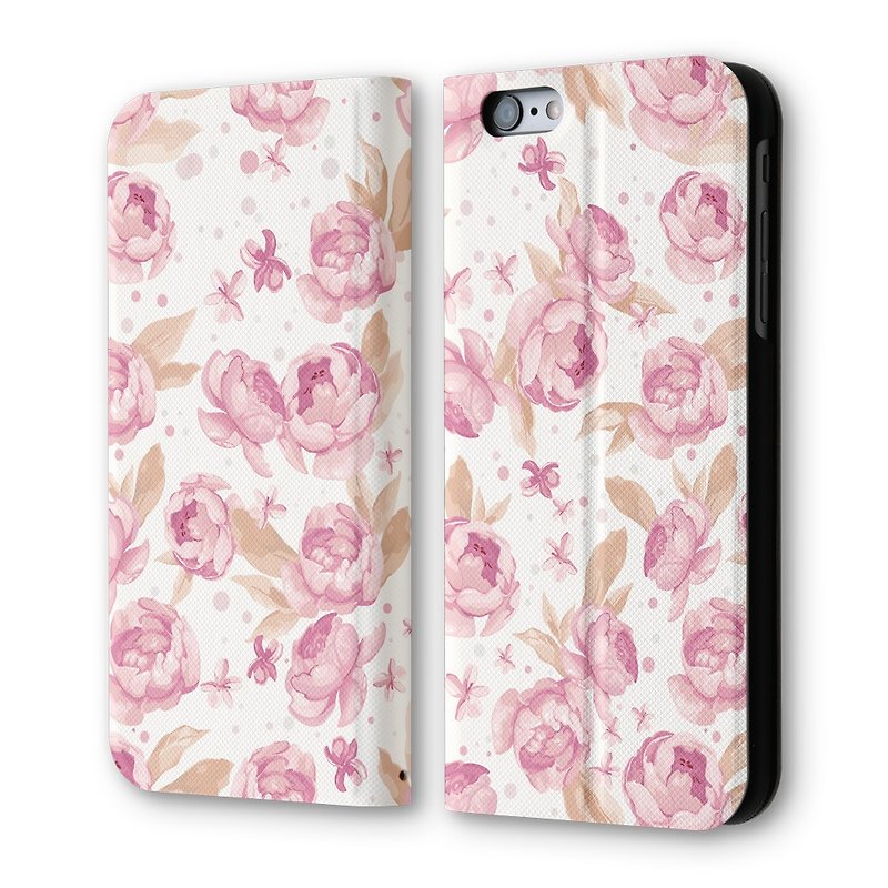 母親節折扣 iPhone 6/6S 翻蓋式皮套 浪漫繁花 - 手機殼/手機套 - 人造皮革 粉紅色