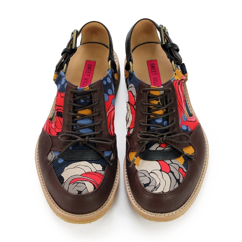 Alice's Journey M1139 Flowers Summer leather Sandal - Sandals - Cotton & Hemp Multicolor