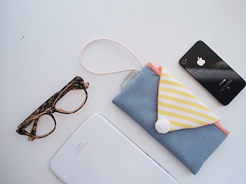hairmo. Suede fringe Macaron mobile phone package - denim blue + yellow stripe (IPhone / htc / samsung) - Phone Cases - Other Materials Blue