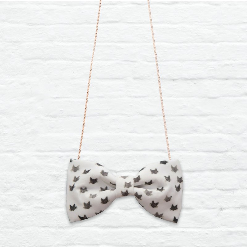 K0026 Necklace, Hairband, Pet Collar, Toddler Bow tie - สร้อยติดคอ - วัสดุอื่นๆ ขาว