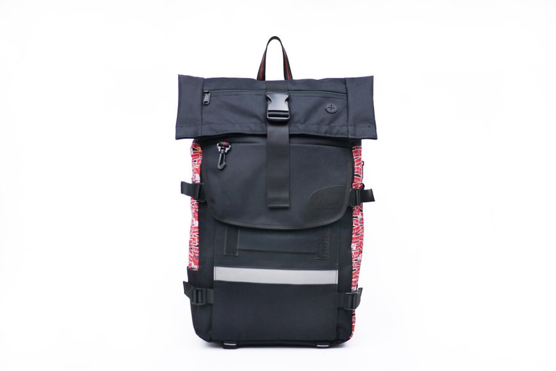 Matches wood design Matchwood Rider waterproof laptop backpack after a 17-inch laptop mezzanine full version of classic black and red backpack - กระเป๋าเป้สะพายหลัง - วัสดุกันนำ้ หลากหลายสี