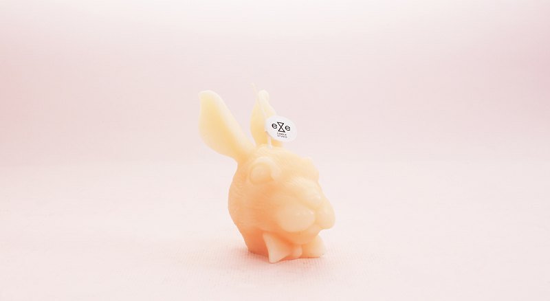 膚色兔子造型蠟燭 rabbit - アロマ・線香 - 蝋 ピンク