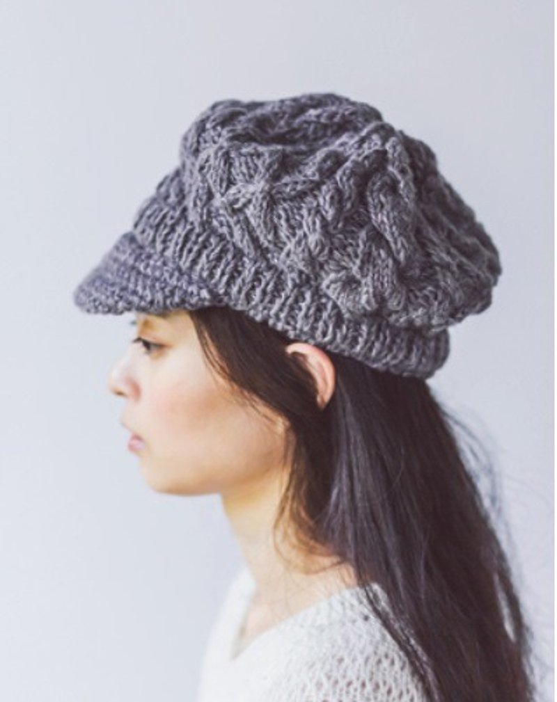 地球樹fair trade-「帽子系列」-手編羊毛帽子(灰色) - 帽子 - 其他材質 
