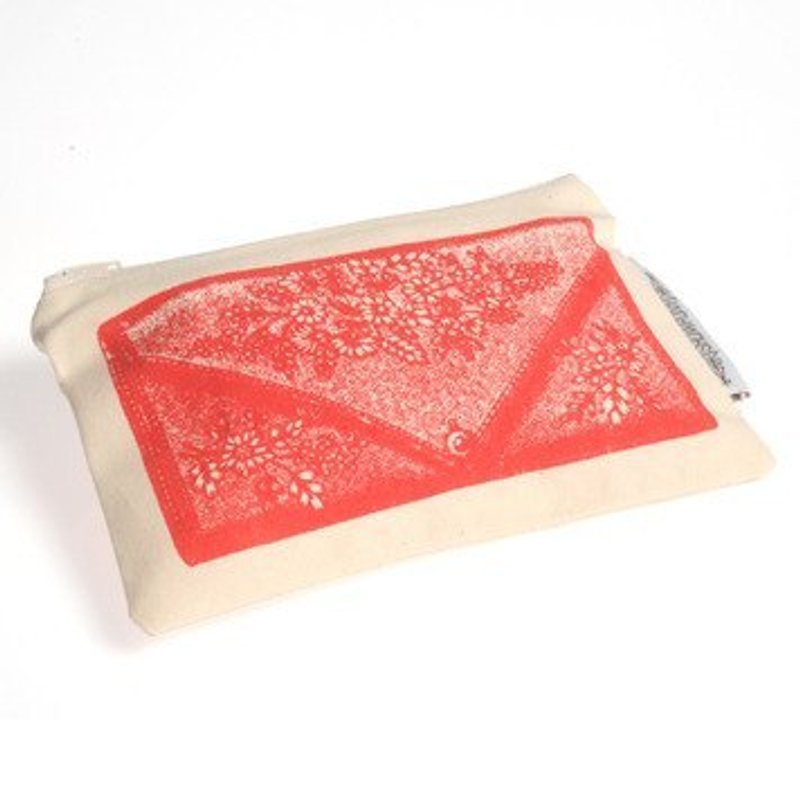 英國設計師 復古包錢包 100%有機棉 已售完 - กระเป๋าสตางค์ - ผ้าฝ้าย/ผ้าลินิน สีแดง