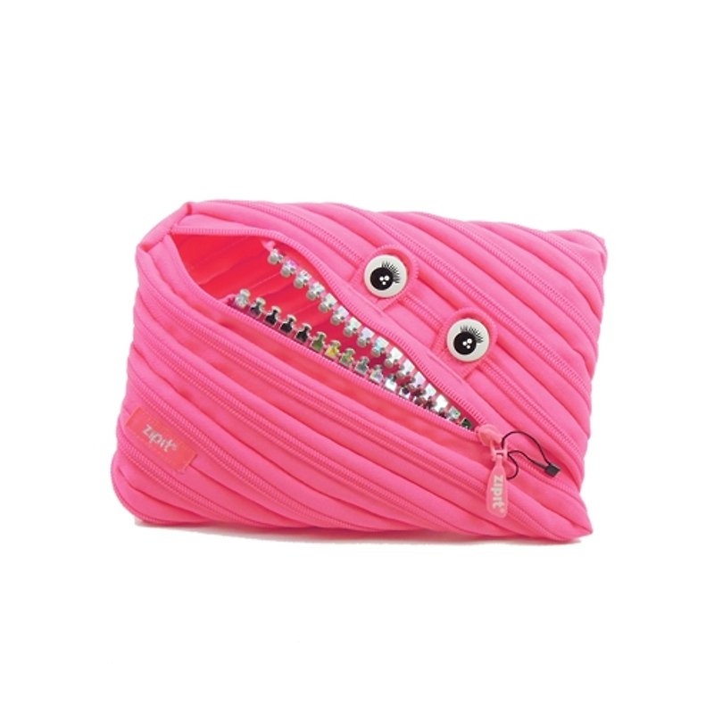 Zipit monster zipper bag Gangya Edition (Large) - fluorescent powder - Toiletry Bags & Pouches - Other Materials Pink