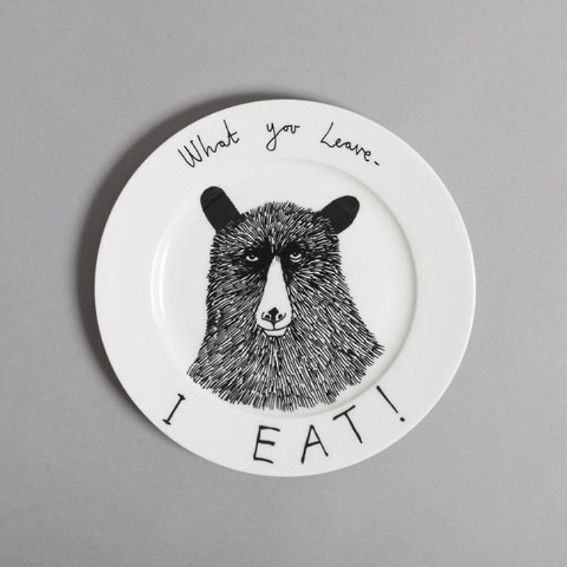 What you leave, I eat Bone China Dinner Plate | Jimbobart - จานและถาด - วัสดุอื่นๆ สีดำ