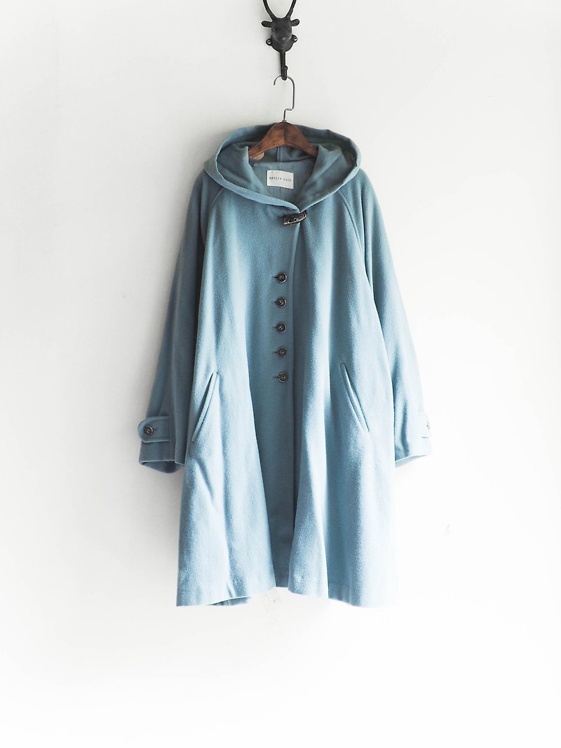 River Hill - baby-blue cotton candy girl dream vintage wool sheep wool wool coat jacket vintage wool vintage overcoat - Women's Casual & Functional Jackets - Wool Blue