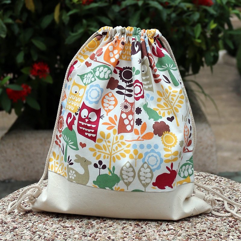 Silverbreeze ~ Drawstring backpack ~ Lovely owls - Drawstring Bags - Other Materials Multicolor