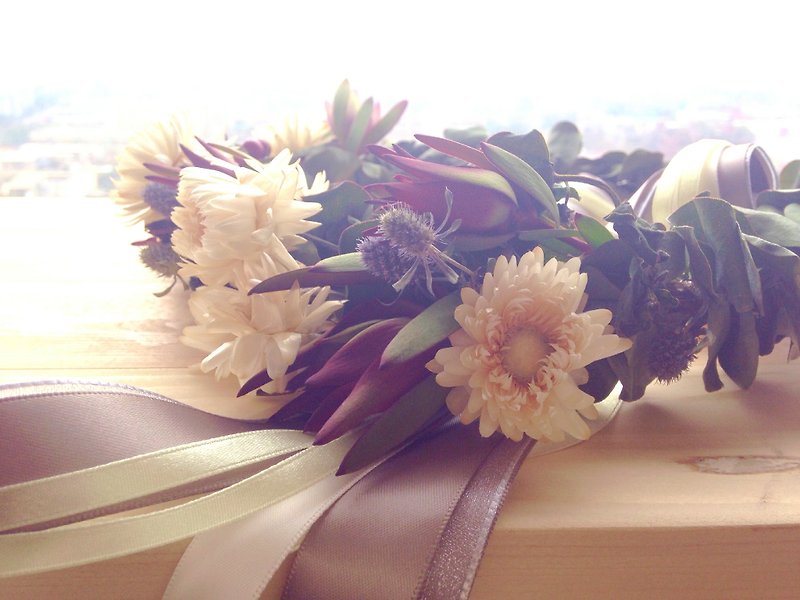 Beautiful memories _ white daisy dried straw Corolla _ Customizable - ตกแต่งต้นไม้ - พืช/ดอกไม้ ขาว