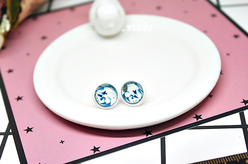 Time Gemstone<White Paint Earrings>-Ear Pin Type-Limited X1- - ต่างหู - อะคริลิค ขาว