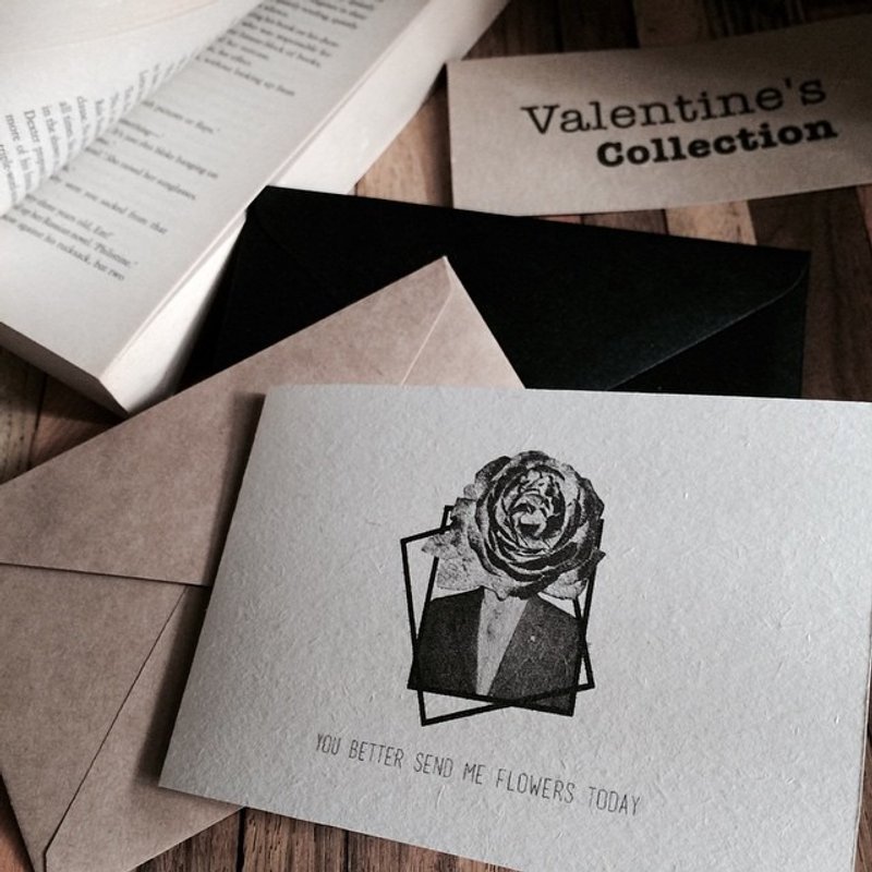 You better send me flowers today // Valentine's Collection - Cards & Postcards - Paper Black