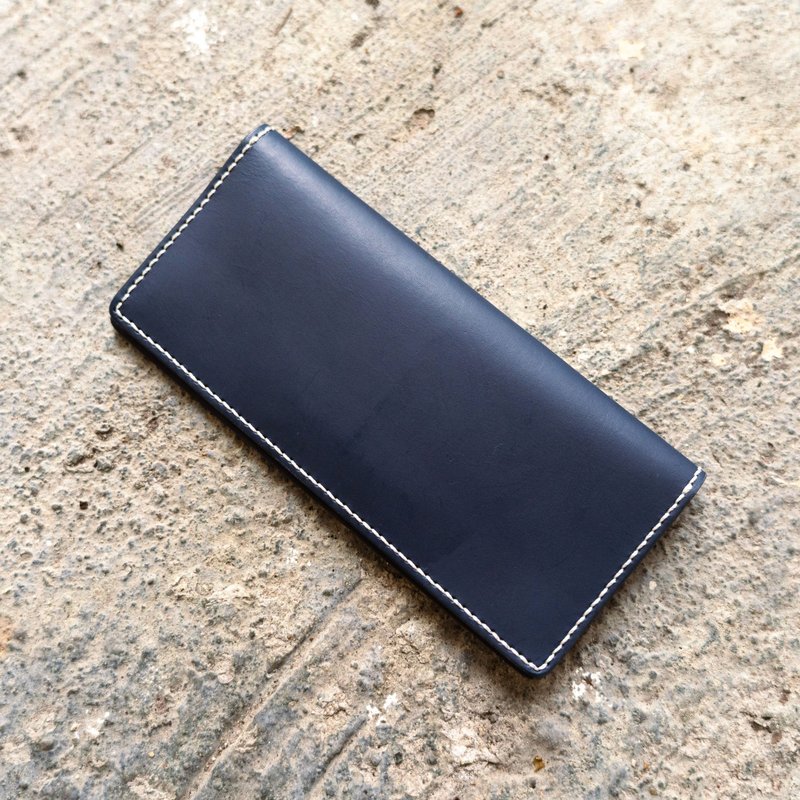 Gentleman 12-Card Long Wallet。Leather Stitching Pack。BSP010 - เครื่องหนัง - หนังแท้ สีเขียว